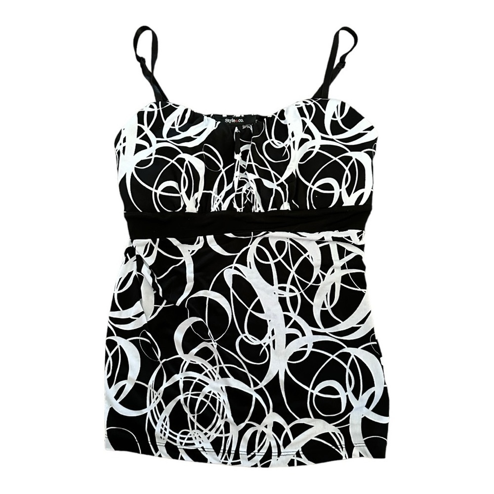 Style &‎ Co. Black Stretch Tankini Top